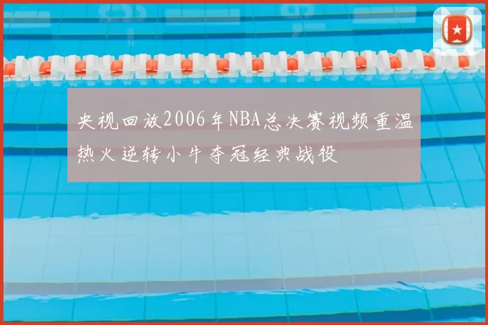 央视回放2006年NBA总决赛视频重温热火逆转小牛夺冠经典战役